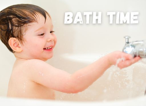 child in bathtub